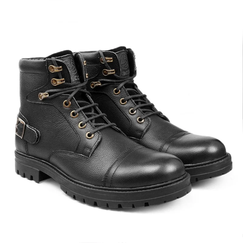 Bacca Bucci Black Street Fighter Chukka Derby Motorcycle Boots for Men | Best Price UAE